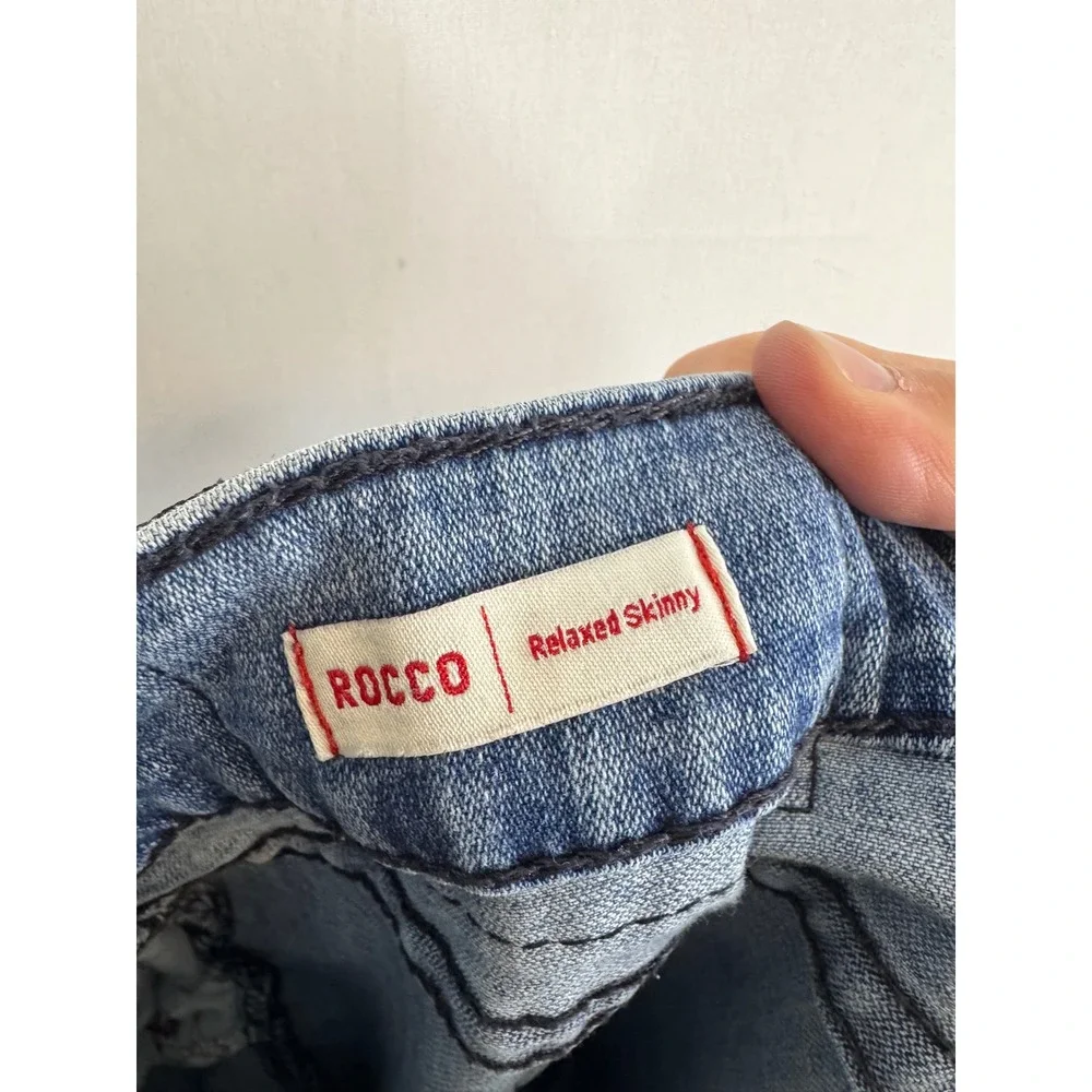 True Religion Rocco Relaxed Skinny Moto Jeans Light Wash‎ Blue Men 44X34